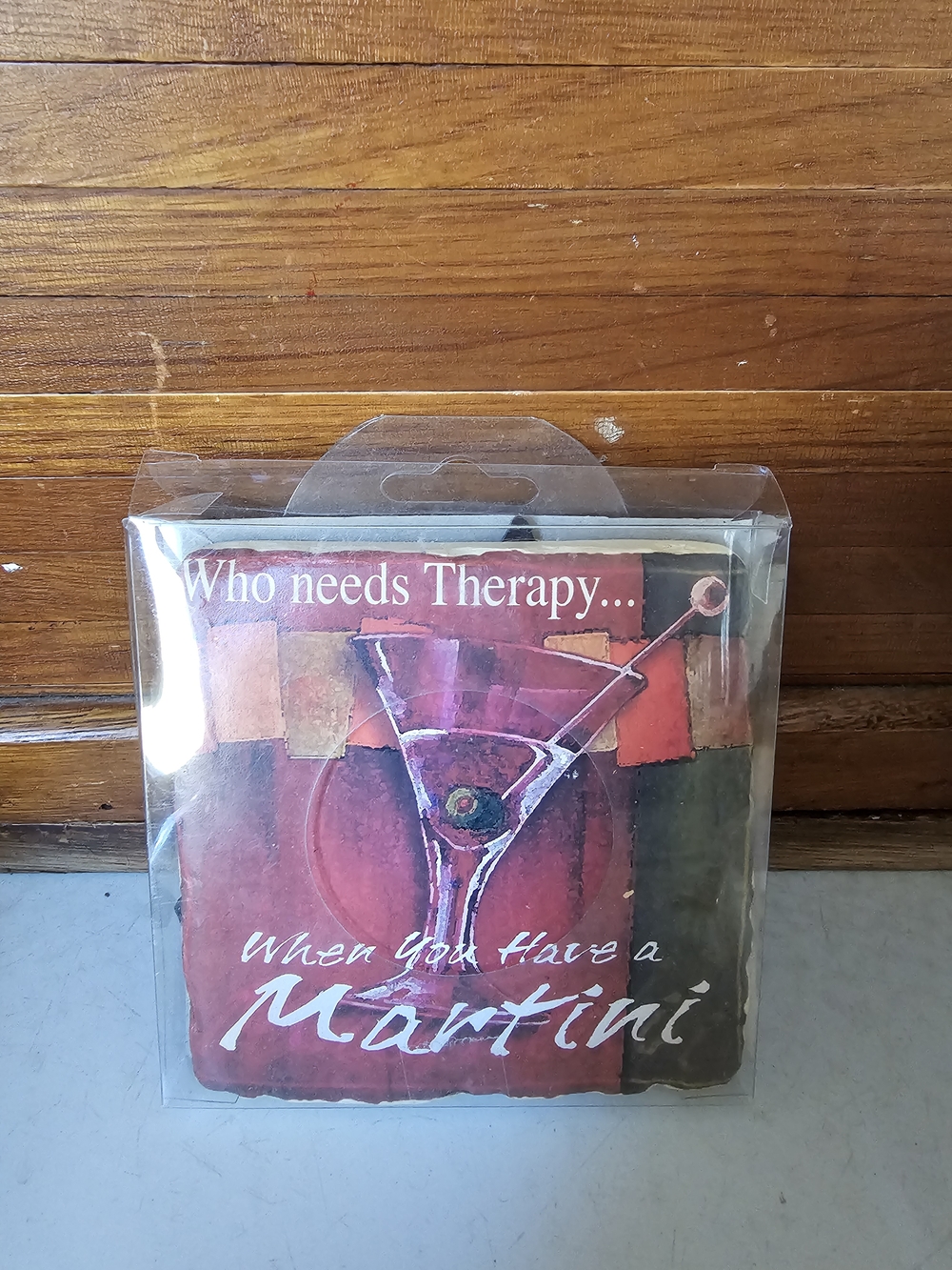 "Who Needs Therapy... When You Have a Martini" Decorative Coaster Or Plaque